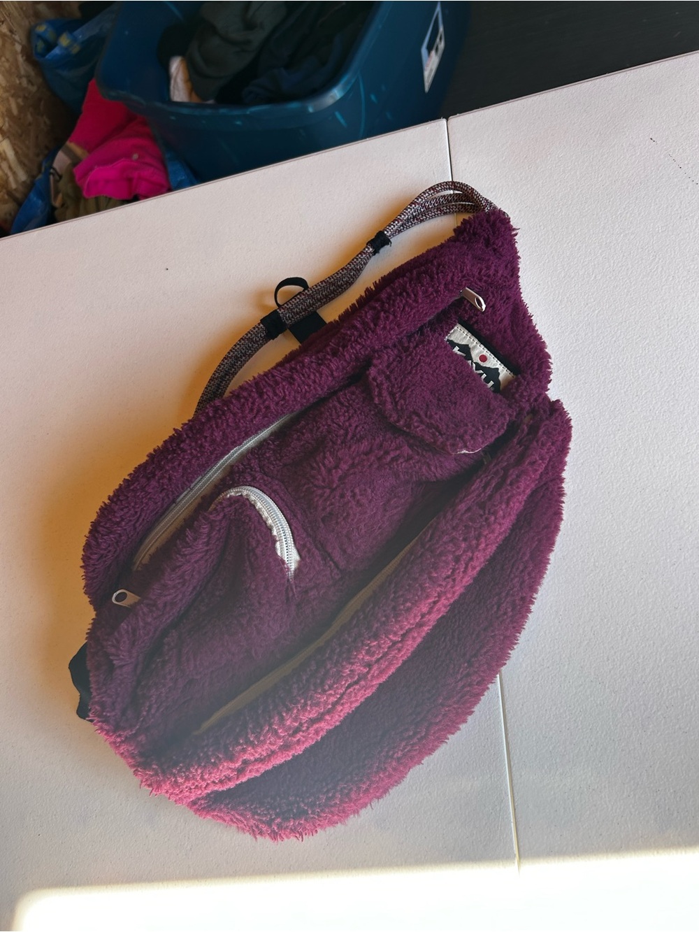 Kavu Plush Crossbody Bag in Deep Plum